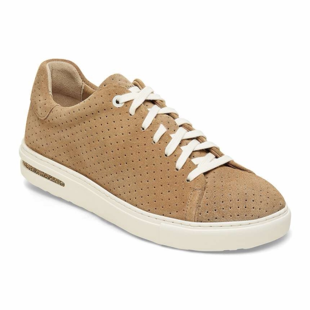 Birkenstock Men Bend Low Suede Embossed Sneakers Dotted Beige Size 38 New No Box